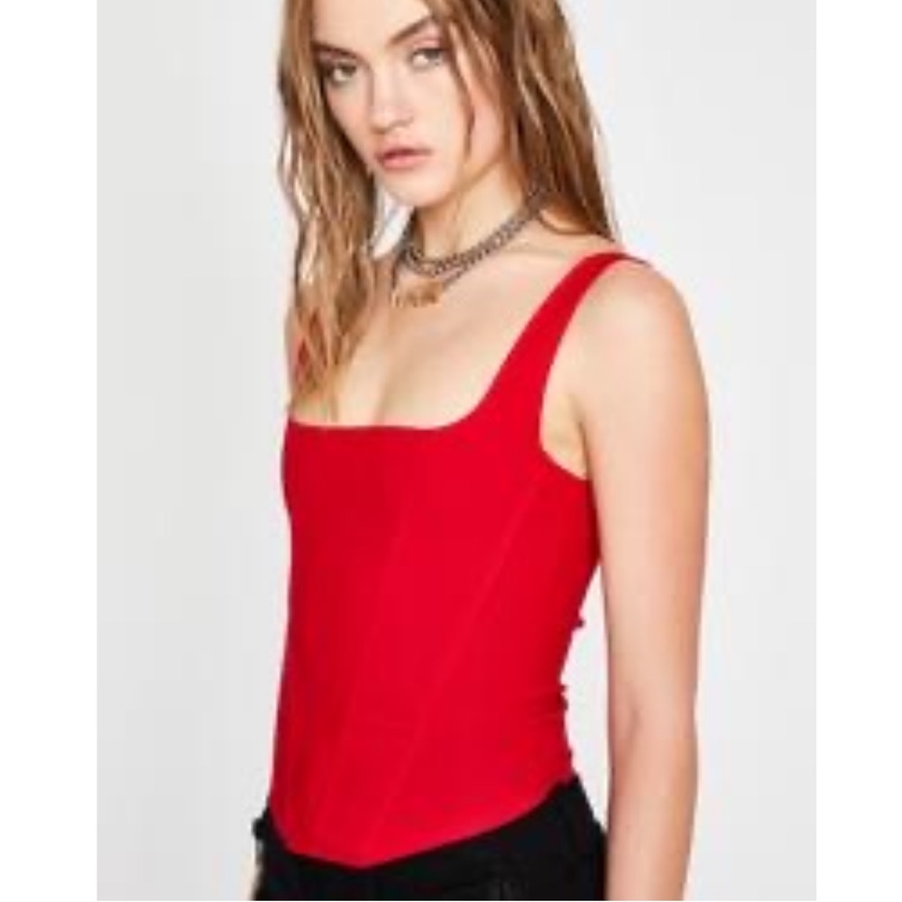 dolls kill red corset top size small NWOT